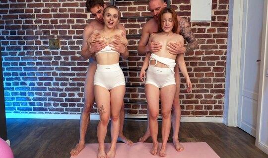 Русские девушки сегодня занялись групповым секс-фитнесом